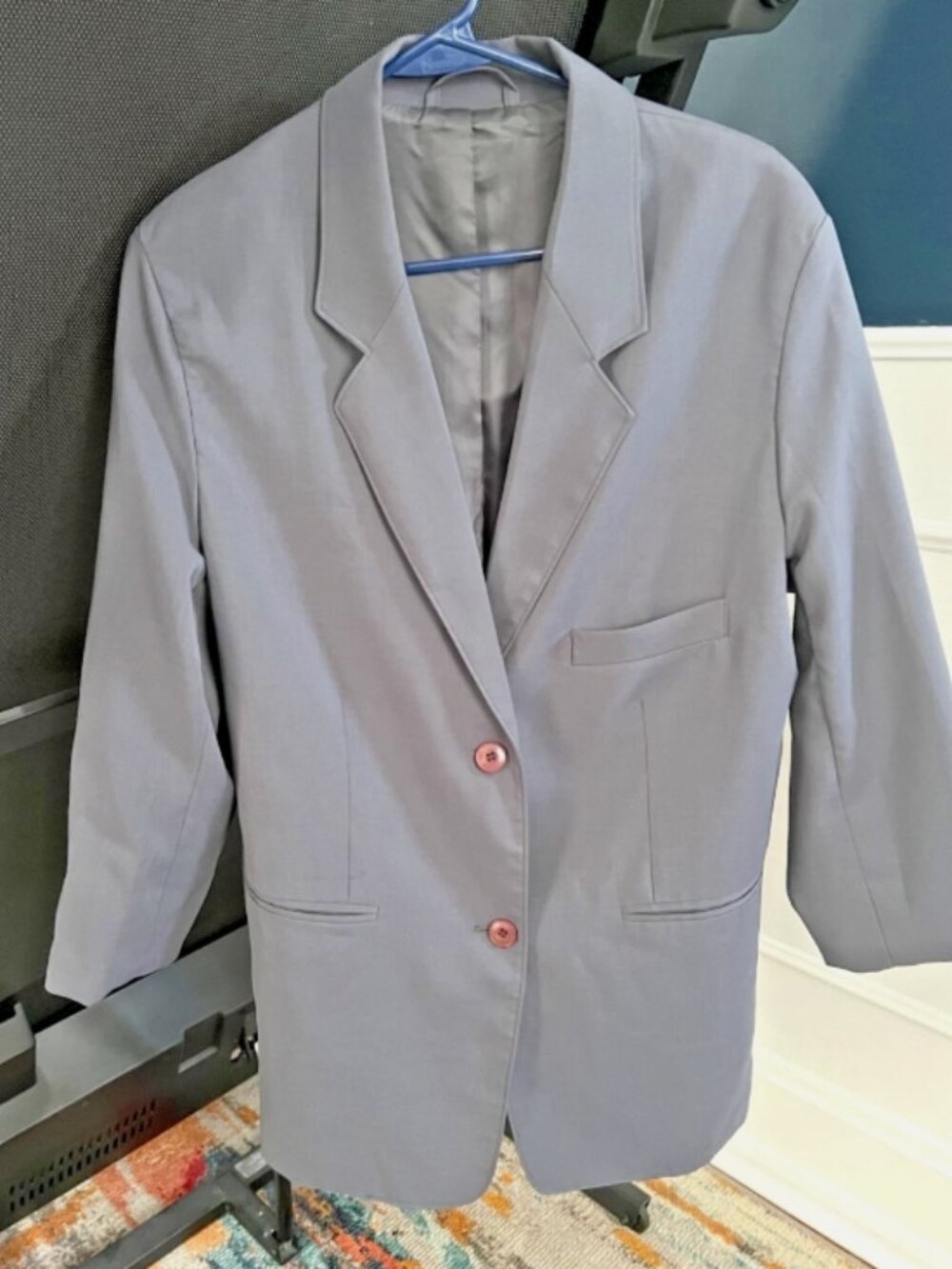 The Frankie Shop Blazer Gray Women's XS/S Stretch Oversized Designer